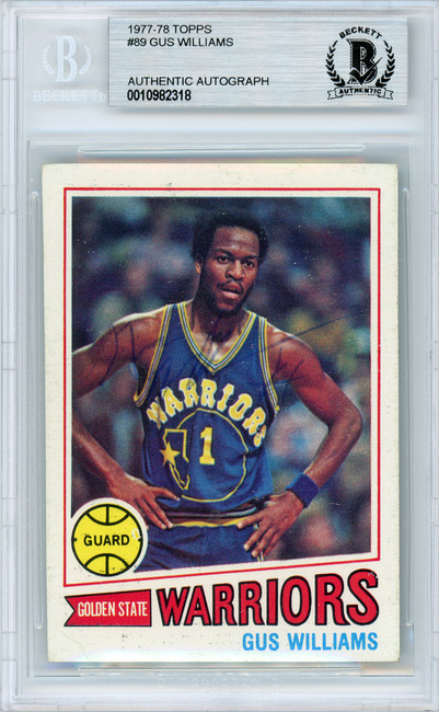 Gus Williams Autographed 1977-78 Topps Card #89 Golden State Warriors Beckett BAS #10982318