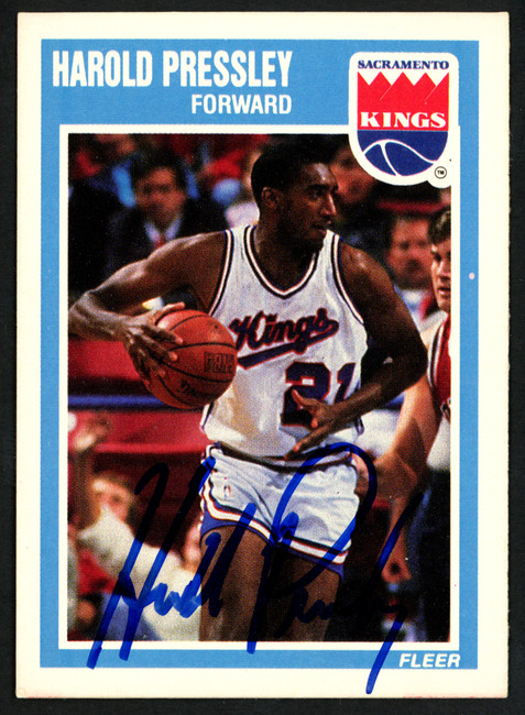 Harold Pressley Autographed 1989-90 Fleer Card #137 Sacramento Kings SKU #149743