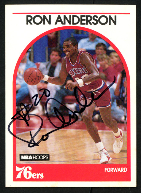 Ron Anderson Autographed 1989-90 Hoops Card #32 Philadelphia 76ers SKU #149761