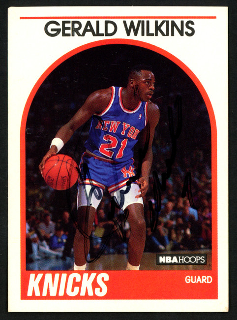 Gerald Wilkins Autographed 1989-90 Hoops Card #63 New York Knicks SKU #149767