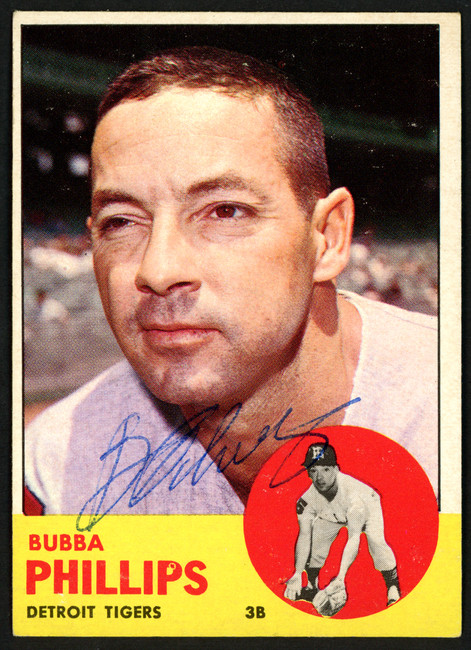 Bubba Phillips Autographed 1963 Topps Card #177 Detroit Tigers SKU #149838