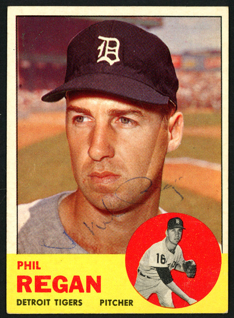 Phil Regan Autographed 1963 Topps Card #494 Detroit Tigers SKU #149872