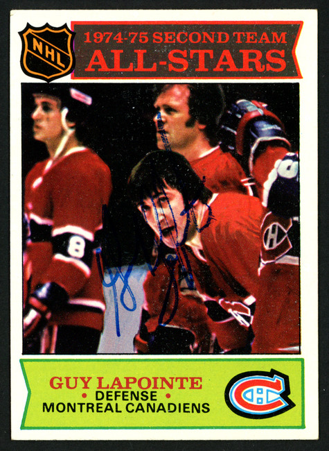 Guy LaPointe Autographed 1975-76 Topps Card #293 Montreal Canadiens SKU #149976