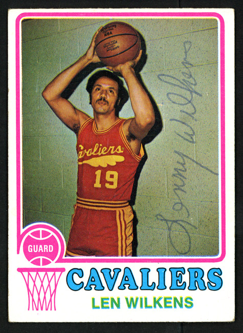 Len "Lenny" Wilkens Autographed 1973-74 Topps Card #165 Cleveland Cavaliers SKU #150061