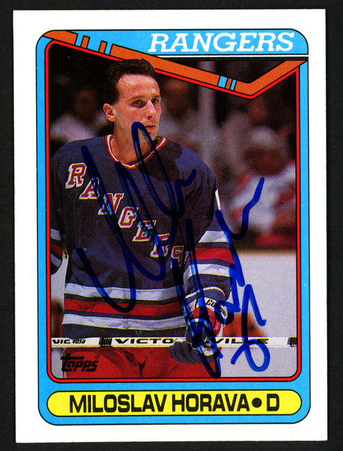 Miloslav Horava Autographed 1990-91 Topps Rookie Card #337 New York Rangers SKU #150166