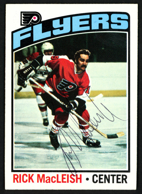 Rick MacLeish Autographed 1976-77 Topps Card #121 Philadelphia Flyers SKU #150184