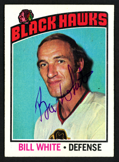 Bill White Autographed 1976-77 Topps Card #235 Chicago Blackhawks SKU #150196