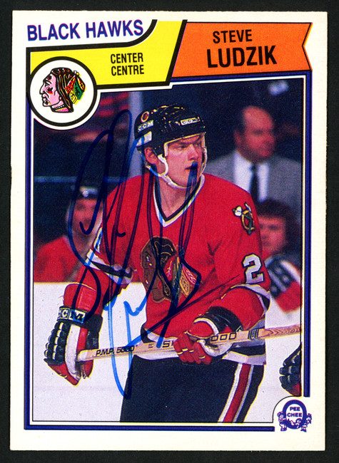 Steve Ludzik Autographed 1983-84 O-Pee-Chee Card #106 Chicago Blackhawks SKU #150219
