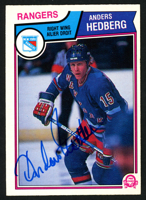 Anders Hedberg Autographed 1983-84 O-Pee-Chee Card #245 New York Rangers SKU #150236