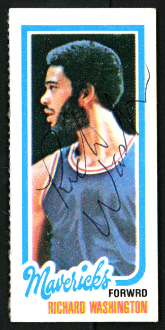 Richard Washington Autographed 1980-81 Topps Card #70 Dallas Mavericks SKU #150259