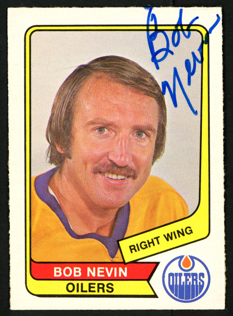 Bob Nevin Autographed 1976-77 WHA O-Pee-Chee Card #73 Edmonton Oilers SKU #151304