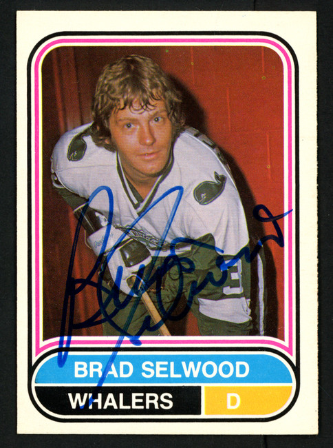 Brad Selwood Autographed 1975-76 WHA O-Pee-Chee Rookie Card #82 New England Whalers SKU #151323