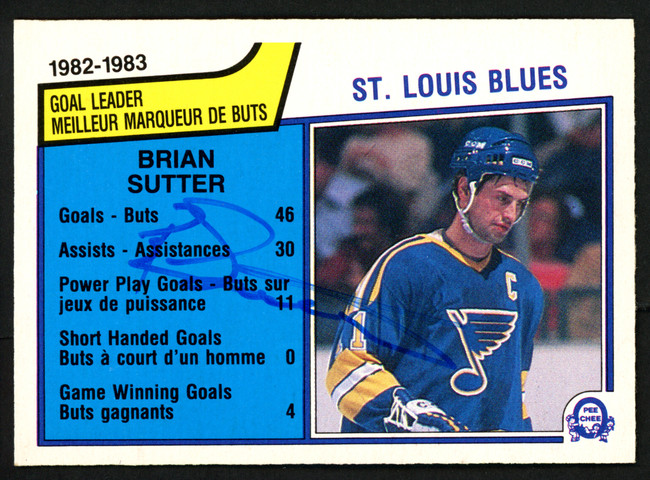 Brian Sutter Autographed 1983-84 O-Pee-Chee Card #308 St. Louis Blues SKU #151360