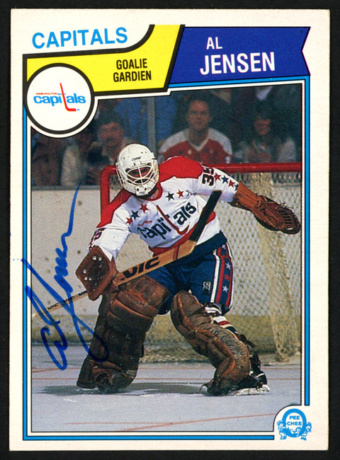 Al Jensen Autographed 1983-84 O-Pee-Chee Rookie Card #373 Washington Capitals SKU #151383