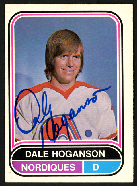 Dale Hoganson Autographed 1975-76 WHA O-Pee-Chee Card #2 Quebec Nordiques SKU #151390