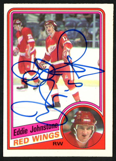 Ed "Eddie" Johnstone Autographed 1984-85 O-Pee-Chee Card #55 Detroit Red Wings SKU #151787