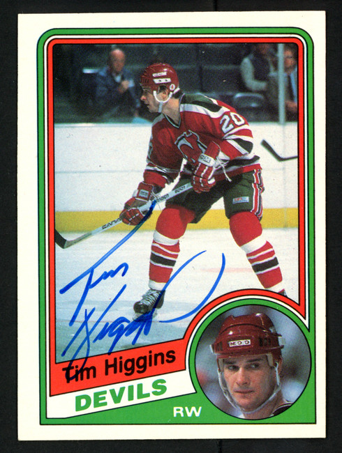 Tim Higgins Autographed 1984-85 O-Pee-Chee Card #111 New Jersey Devils SKU #151831