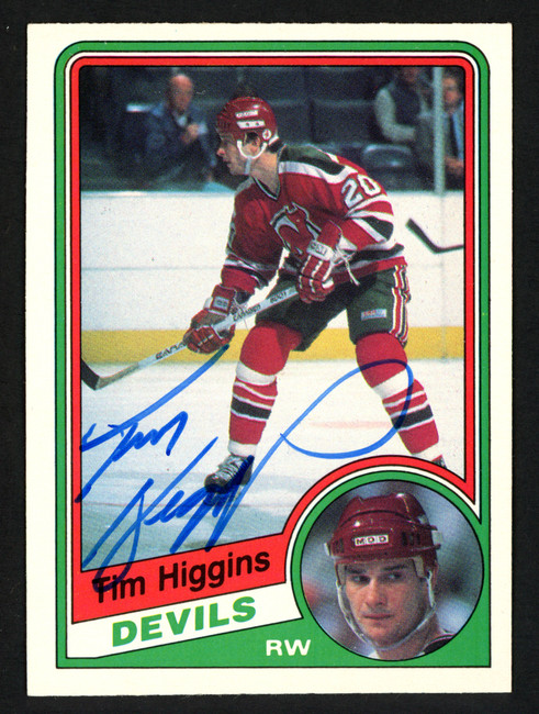 Tim Higgins Autographed 1984-85 O-Pee-Chee Card #111 New Jersey Devils SKU #151833