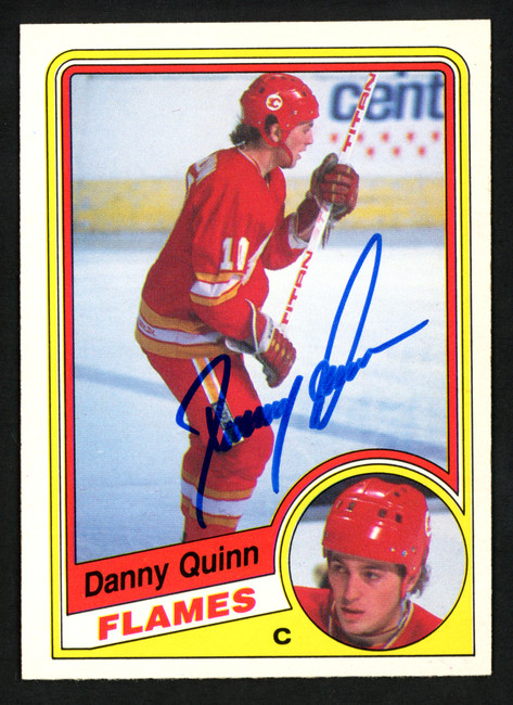 Danny Quinn Autographed 1984-85 O-Pee-Chee Rookie Card #234 Calgary Flames SKU #151860