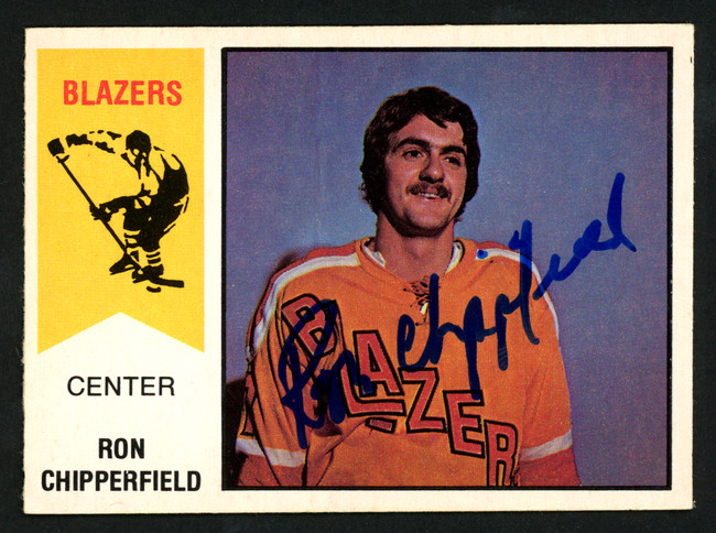 Ron Chipperfield Autographed 1974-75 WHA O-Pee-Chee Card #42 Vancouver Blazers SKU #151916