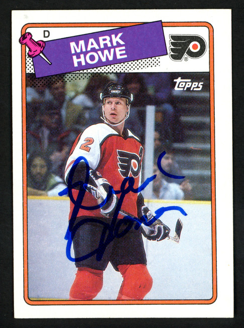Mark Howe Autographed 1988-89 Topps Card #6 Philadelphia Flyers SKU #152019