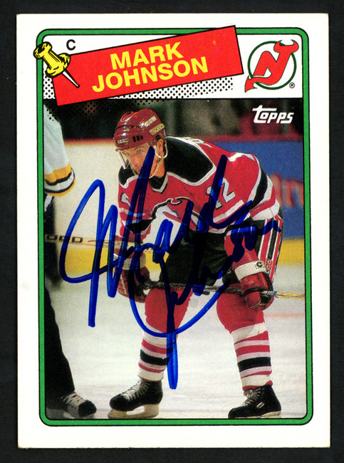 Mark Johnson Autographed 1988-89 Topps Card #45 New Jersey Devils SKU #152022