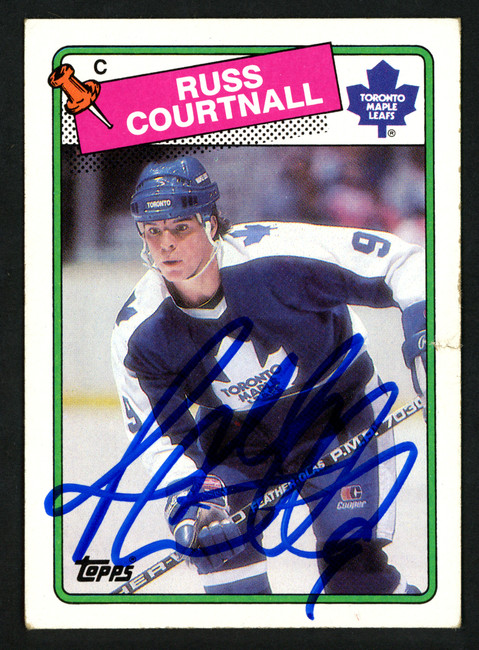 Russ Courtnall Autographed 1988-89 Topps Card #183 Toronto Maple Leafs SKU #152045