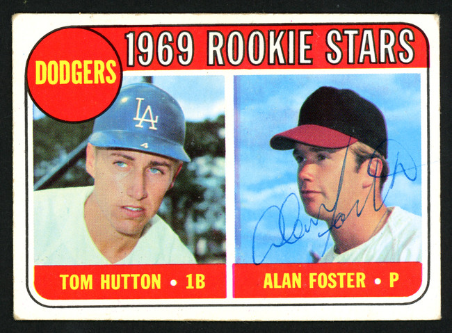 Alan Foster Autographed 1969 Topps Rookie Card #266 Los Angeles Dodgers SKU #153466