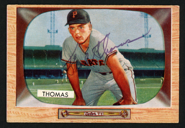 Frank Thomas Autographed 1955 Bowman Card #58 Pittsburgh Pirates SKU #153496