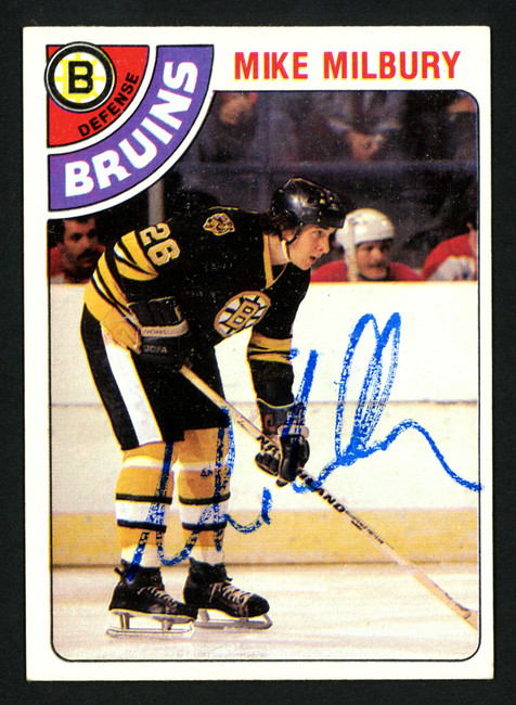 Mike Milbury Autographed 1978-79 Topps Card #59 Boston Bruins SKU #153520