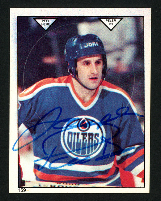 Jaroslav Pouzar Autographed 1983-84 O-Pee-Chee Sticker Card #159 Edmonton Oilers SKU #153610
