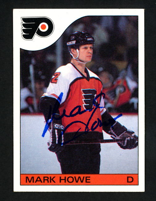 Mark Howe Autographed 1985-86 Topps Card #35 Philadelphia Flyers SKU #154136