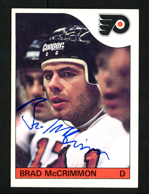 Brad McCrimmon Autographed 1985-86 Topps Card #158 Philadelphia Flyers SKU #154164