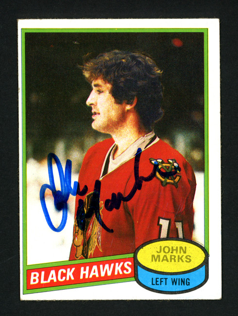 John Marks Autographed 1980-81 Topps Card #194 Chicago Blackhawks SKU #154275