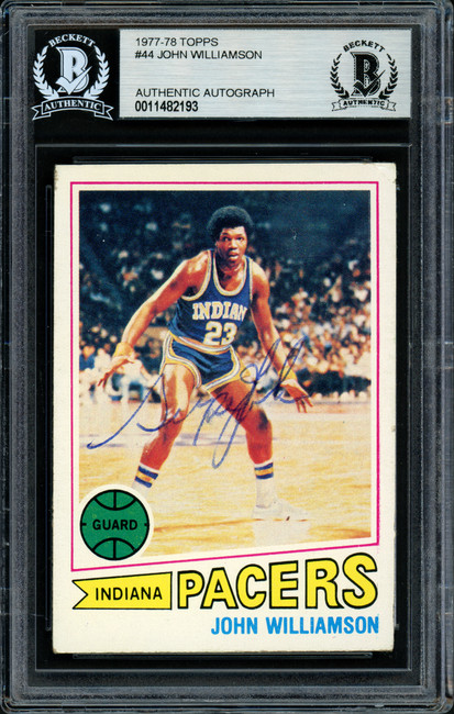 "Super John" Williamson Autographed 1977-78 Topps Card #44 New Jersey Nets Beckett BAS #11482193