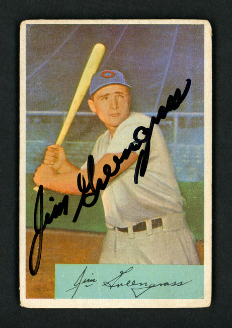 Jim Greengrass Autographed 1954 Bowman Card #28 Cincinnati Reds SKU #156962