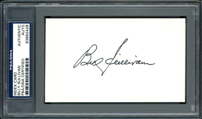 Billy Sullivan Jr. Autographed 3x5 Index Card Cleveland Indians, Brooklyn Dodgers PSA/DNA #83862428