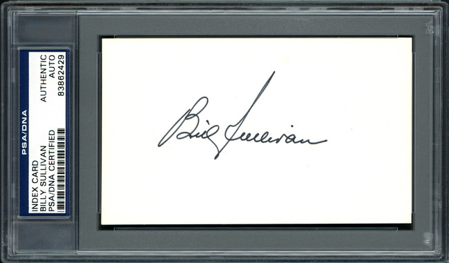 Billy Sullivan Jr. Autographed 3x5 Index Card Cleveland Indians, Brooklyn Dodgers PSA/DNA #83862429