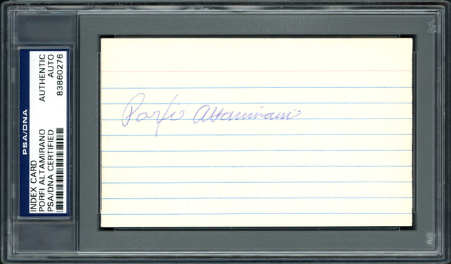 Porfi Altamirano Autographed 3x5 Index Card Philadelphia Phillies PSA/DNA #83860276