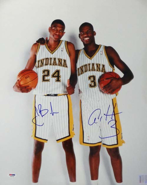 Al Harrington & Jonathan Bender Autographed 16x20 Photo Indiana Pacers PSA/DNA #S76726