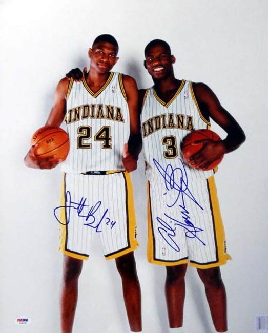 Al Harrington & Jonathan Bender Autographed 16x20 Photo Indiana Pacers PSA/DNA #S76730