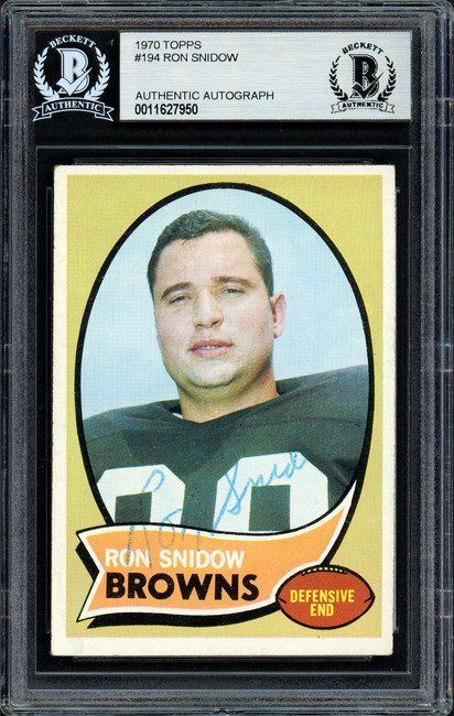 Ron Snidow Autographed 1970 Topps Rookie Card #194 Cleveland Browns Beckett BAS #11627950