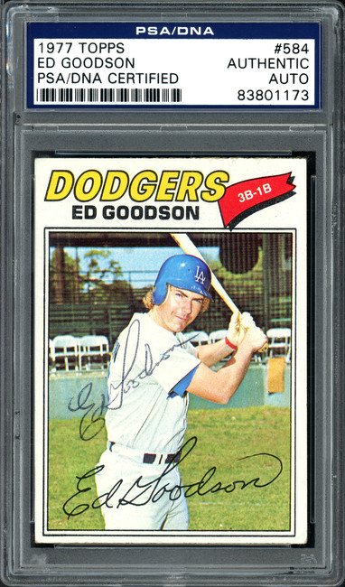 Ed Goodson Autographed 1977 Topps Card #584 Los Angeles Dodgers PSA/DNA #83801173