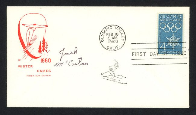 Jack McCartan Autographed First Day Cover 1960 Olympics Hockey Team USA SKU #159567