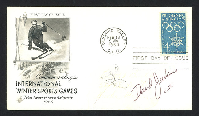 David Jenkins Autographed First Day Cover 1960 Olympics SKU #159570
