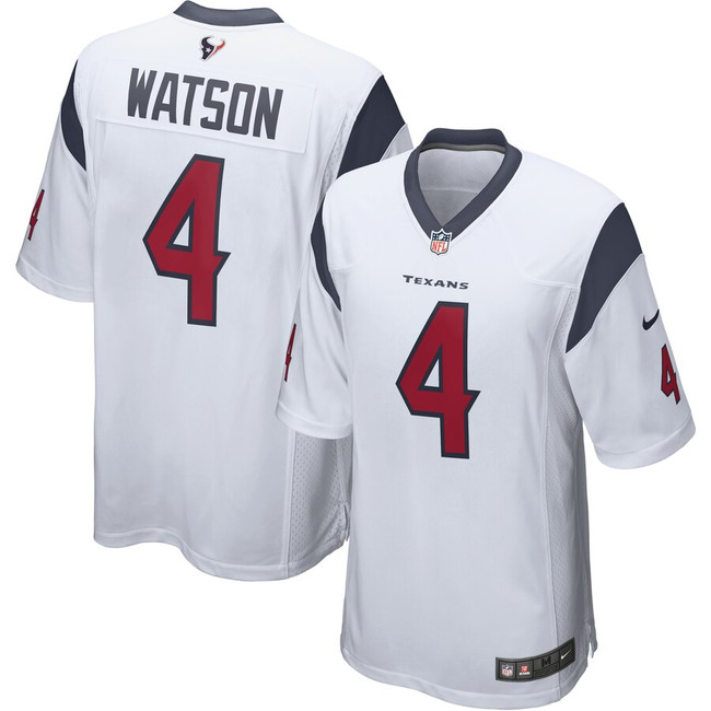 Deshaun Watson Unsigned White Nike Twill Houston Texans Jersey Size L SKU #159867