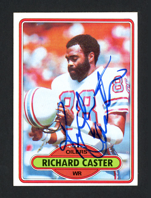 Richard Caster Autographed 1980 Topps Card #198 Houston Oilers SKU #160057