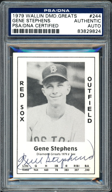 Gene Stephens Autographed 1979 Diamond Greats Card #244 Boston Red Sox PSA/DNA #83829824