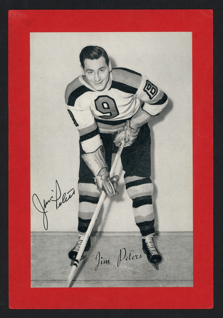 Jim Peters Autographed 1944-63 Beehive 4.5x6.5 Photo Boston Bruins SKU #160642