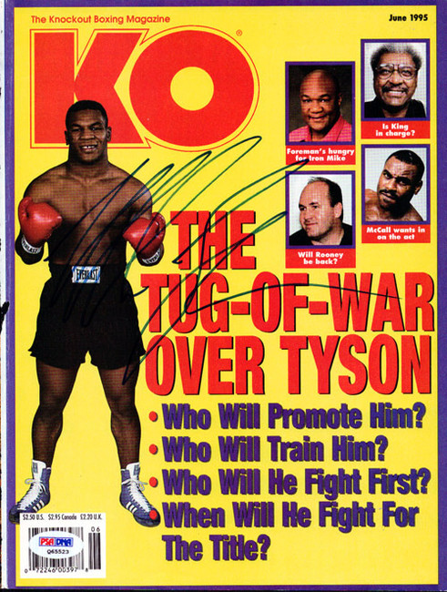 Mike Tyson Autographed KO Boxing Magazine Cover Vintage PSA/DNA #Q65523